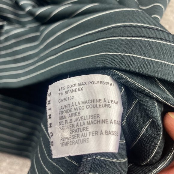 Dunning Golf Shirt Men Large L Black White Striped COOLMAX Grey Wolf Golf Casual - Picture 3 of 8